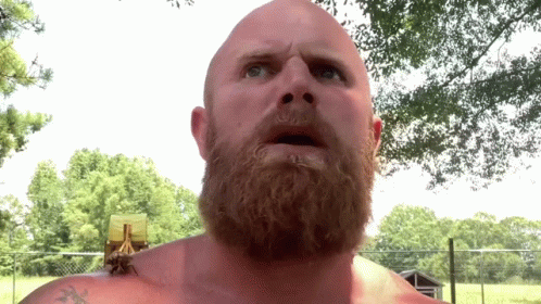 Bald Man With Beard And Arm Tattoo GIF