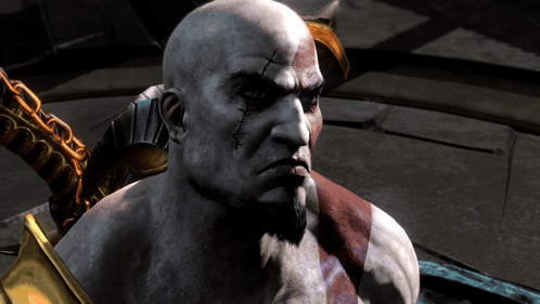 Bald Man with Beard and Cross Face