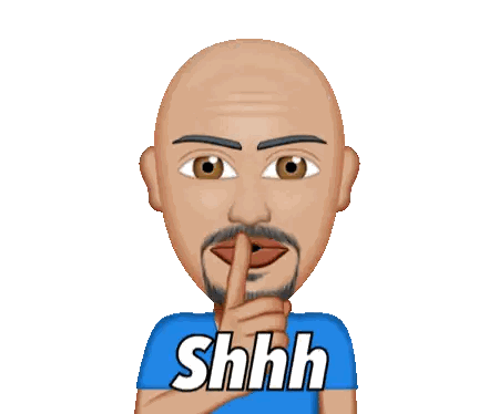 Bald Man with Beard and Shhh Shirt