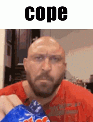 Bald Man with Beard Holding Chips with Cope