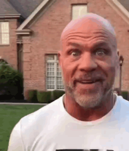Bald Man With Beard Making Funny Face GIF
