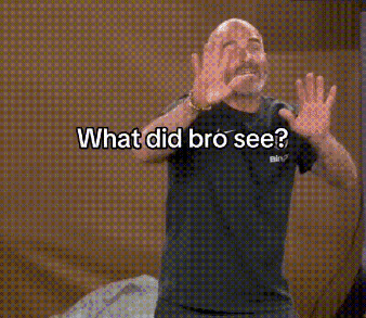Bald Man With Beard Making Funny Face Saying What Did Bro See GIF