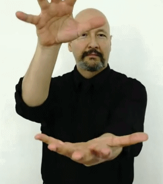 Bald Man With Beard Reaching Out Hands
