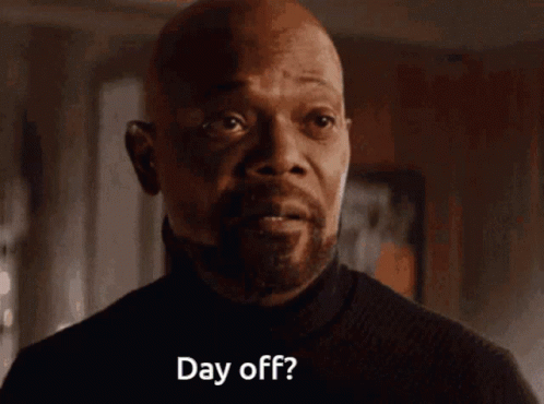 Bald Man With Beard Saying Day Off