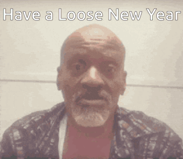 Bald Man With Beard Saying Have A Loose New Year GIF
