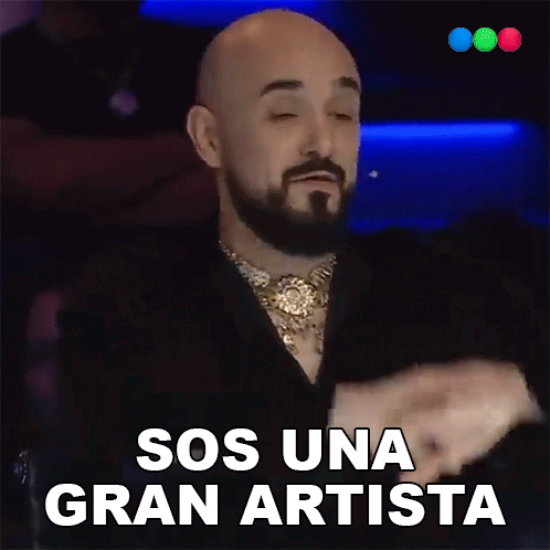 Bald Man With Beard Saying Sos Una Gran Artista