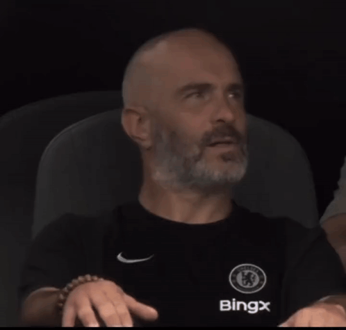 Bald Man With Beard Wearing Binx Shirt GIF