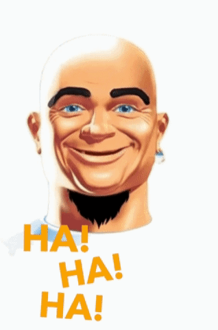 Bald Man With Beard Wearing Ha Ha Shirt