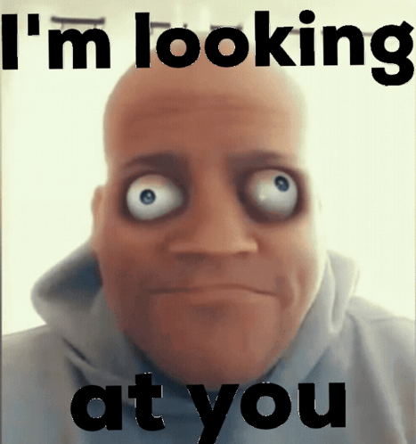 Bald Man With Big Eyes Looking