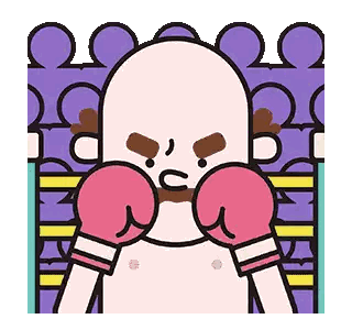 Bald Man With Boxing Gloves