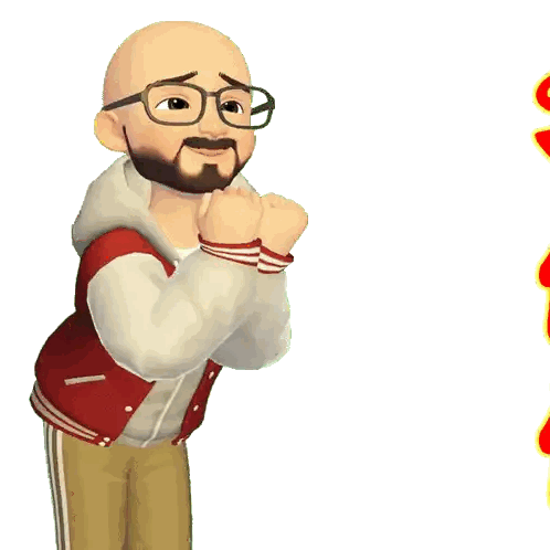 Bald Man with Glasses and Beard