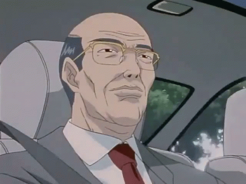 Bald Man With Glasses Sitting In Car GIF