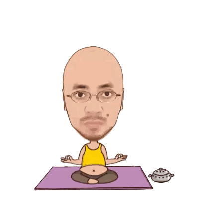Bald Man with Glasses Sitting Yoga