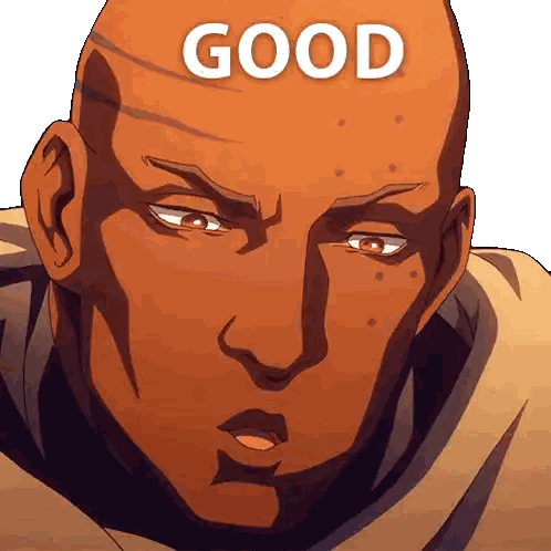 Bald Man With Good Above Head