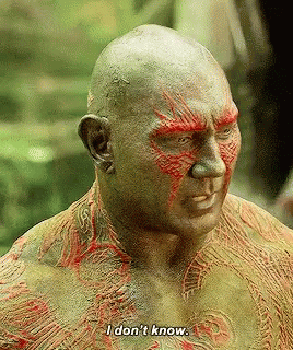 Bald Man With Red Paint Says I Don't Know