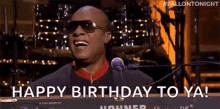 Bald Stevie Wonder Singing Happy Birthday To You GIF