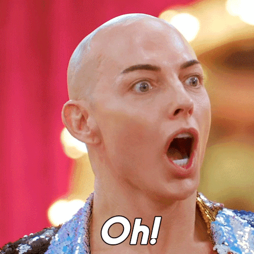 Bald Woman Surprised Saying Oh
