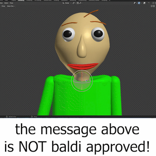 Baldi Approved Green Cartoon Character