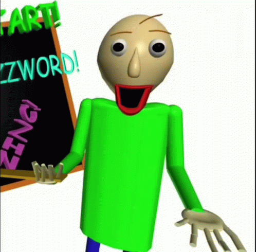 Baldi Basics Looking Surprised GIF