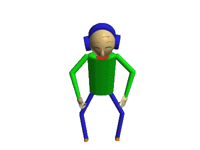 Baldi Basics Wearing Headphones While Dancing GIF
