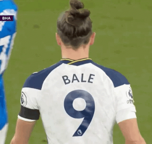 Bale Is Wearing A White Jersey With A Number 9 On It GIF
