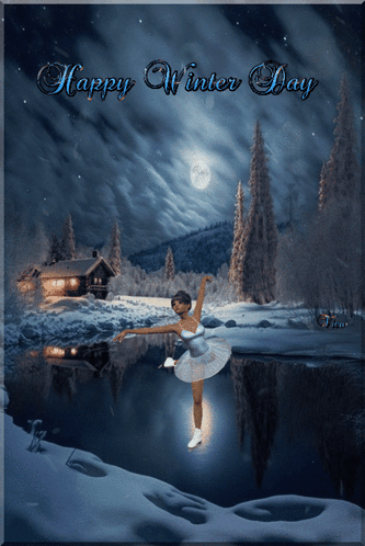 Ballerina On Ice Happy Winter Saturday GIF