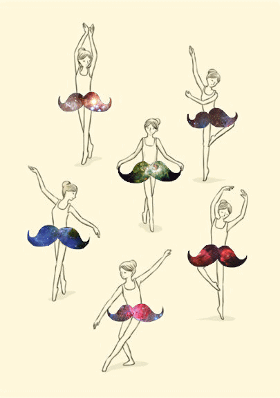 Ballet Dance Mustache Skirt GIF