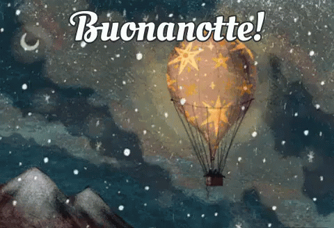 Balloon Floating In The Air Buona Notte GIF