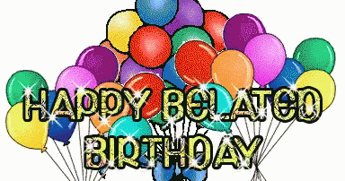 Balloons Saying Happy Belated Birthday
