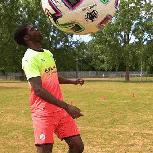 Balogun Dribbling Huge Soccer Ball GIF