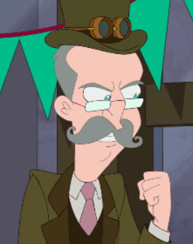 Balthazar Cavendish Shake Fist Milo Murphy Law GIF