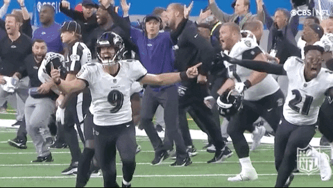Baltimore Ravens Justin Tucker Celebration Running GIF