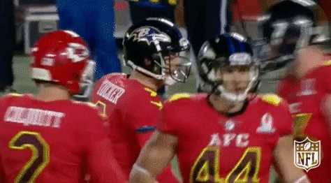 Baltimore Ravens Justin Tucker Helmet Bump GIF