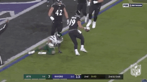Baltimore Ravens Mark Andrews Dodging Teammates GIF