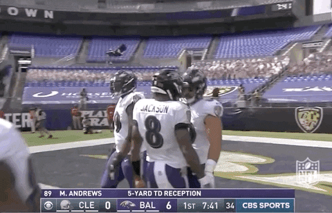 Baltimore Ravens Mark Andrews Head Bump GIF
