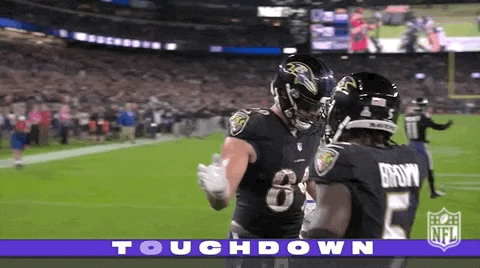 Baltimore Ravens Mark Andrews Touchdown Hand Shake GIF