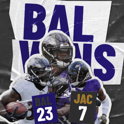 Baltimore Ravens Players Bal 23 And Jac 7 Are Shown GIF