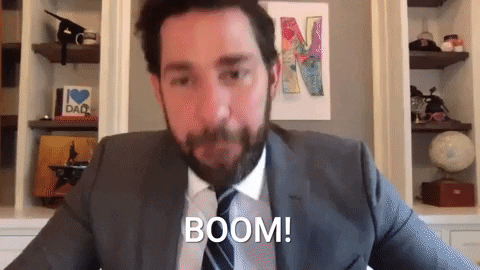 Bam Excited John Krasinski GIF