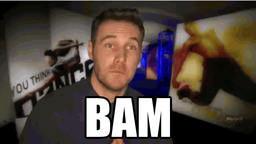 Bam I'm Out Cocky Guy GIF