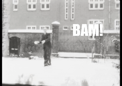 Bam Snow Ball Winter Vintage Clip GIF