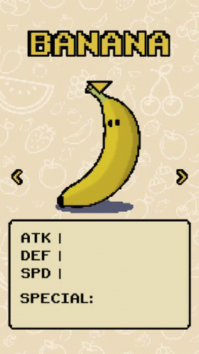 Banana Fruit Stats Videogame GIF
