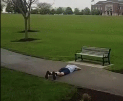 Banana Man Slipping On The Park GIF