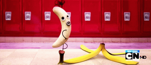 Banana Slipping On Own Peel GIF