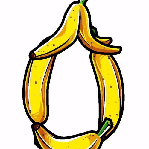 Bananas Arranged as Number Six