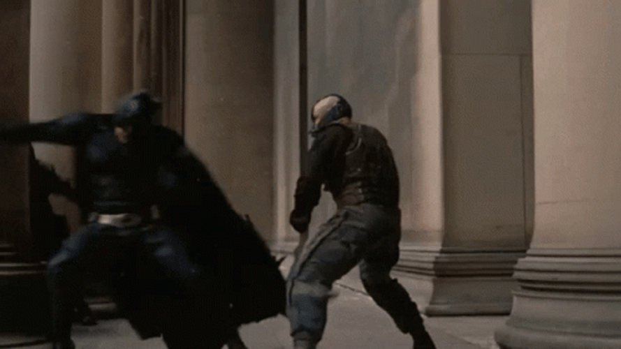 Bane Fights Batman GIF