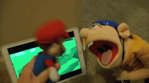 Fighting Puppets Bang Head Against Wall GIF