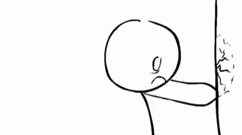 Stickman Bangs Head Against Wall Animated Art GIF