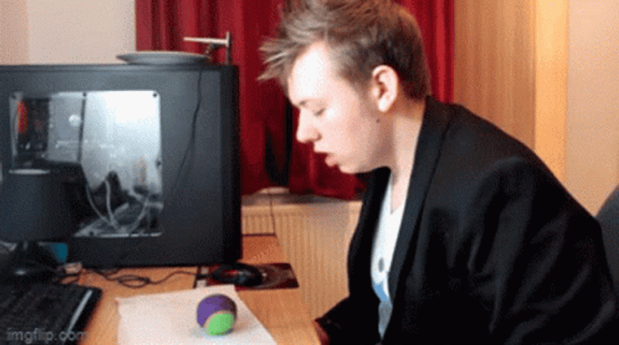 Banging Head Against Wall Guy Frustrated At Work GIF