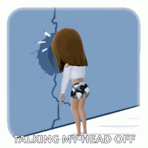 Girl Avatar Banging Head On Wall GIF