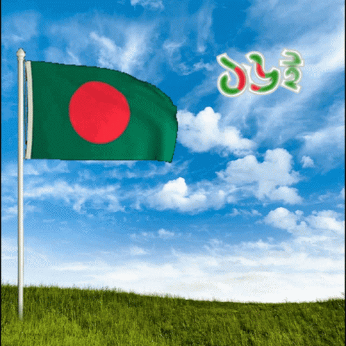 Bangladesh Flag Flying in Wind